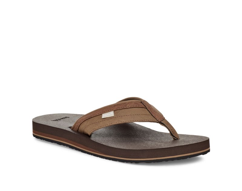 Tong Sanuk Ziggy Water-Friendly Homme - Marron QGWSIH349
